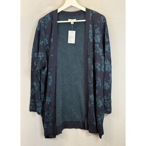 Croft And Barrow‎ Women's Plus Sz 1X Florals The Classic Open Front Cardigan NWT